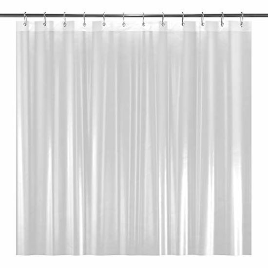 Picture of LiBa PEVA 8G Bathroom Shower Curtain Liner, 72" W x 72" H, Frosted, 8G Heavy Duty Waterproof Shower Curtain Liner Anti-Microbial Mildew Resistant