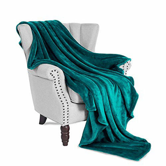 Picture of Exclusivo Mezcla Luxury Flannel Velvet Plush Throw Blanket - 50" x 60" (Teal)