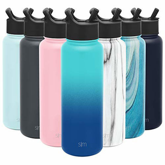 Simple Modern Insulated Water Bottle with Straw Lid Reusable Wide Mouth  Stainless Steel Flask Thermos, 22oz 
