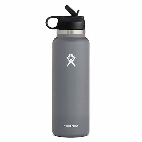 Hydro Flask Wide Mouth 2.0 Water Bottle Straw Lid - 40 oz Stone