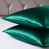 Picture of Love's cabin Silk Satin Pillowcase for Hair and Skin (Dark Green, 20x26 inches) Slip Pillow Cases Standard Size Set of 2 - Satin Cooling Pillow Covers with Envelope Closure