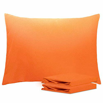 Picture of NTBAY Standard Pillowcases Set of 2, 100% Brushed Microfiber, Soft and Cozy, Wrinkle, Fade, Stain Resistant with Envelope Closure, 20 x 26 Inches, Orange