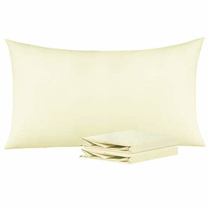 Picture of NTBAY King Pillowcases Set of 2, 100% Brushed Microfiber, Soft and Cozy, Wrinkle, Fade, Stain Resistant with Envelope Closure, 20 x 40 Inches, Ivory