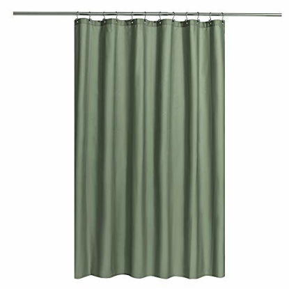Picture of N&Y HOME Fabric Shower Curtain or Liner with Magnets - Hotel Quality, Machine Washable, Water Repellent - Sage, 72x72