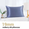 Picture of ZIMASILK 100% Mulberry Silk Pillowcase for Hair and Skin,with Hidden Zipper,Both Side 19 Momme Silk,600 Thread Count, 1pc (Queen 20''x30'', Gray Blue)