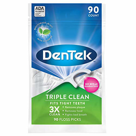 Picture of DenTek Triple Clean Floss Picks, 90 Count, (Pack of 1)