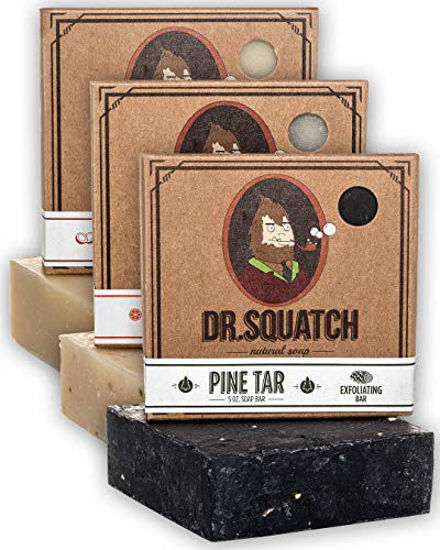 Dr. Squatch Men's Soap Variety Pack â€“ Manly Scent Bar Soaps: Pine Tar,  Cedar Citrus, Bay Rum â€“ Handmade with Organic Oils in USA (3 Bars) #3 Dr.  Squatch Favorites 5 Ounce (