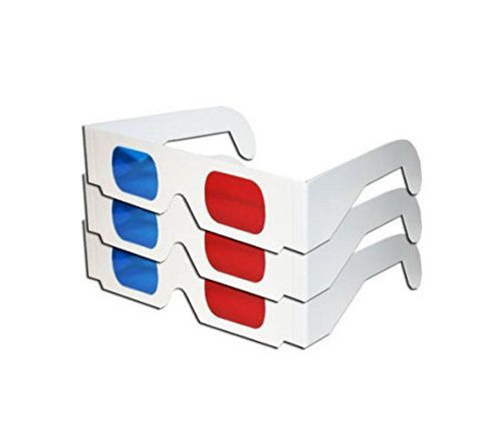 Picture of Red & Blue White Cardboard Glasses (3 Pairs) MADE IN US