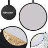 Picture of Neewer Portable 5 in 1 60x60cm/22"x22" Translucent, Silver, Gold, White, and Black Collapsible Round Multi Disc Light Reflector for Studio or any Photography Situation