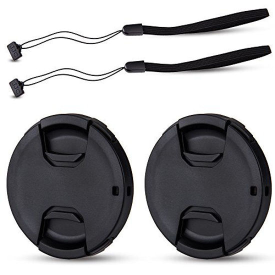 Picture of 2 Pack JJC 43mm Center Pinch Front Lens Cap Cover with Elastic Lens Cap Keeper for Fuji Fujifilm XF 35mm f2,XF 23mm f2 for Canon RF 50mm f1.8 STM,EF-M 22mm f2 and More Lenses with 43mm Filter Thread