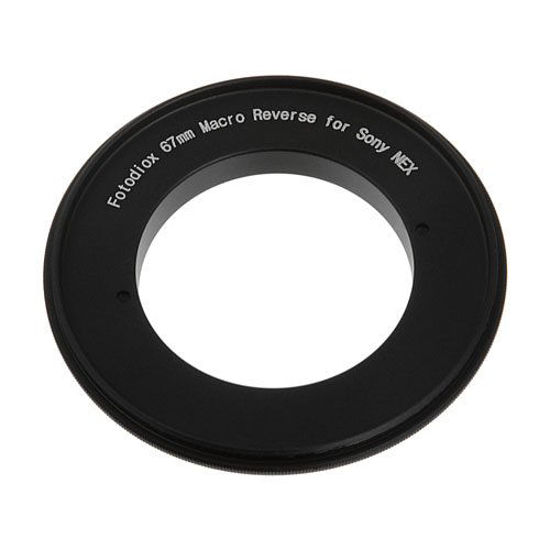 Picture of Fotodiox 67mm Filter Thread Macro Reverse Mount Adapter Ring for Sony E-Series Camera, fits Sony NEX-3, NEX-5, NEX-5N, NEX-7, NEX-7N, NEX-C3, NEX-F3, Sony Camcorder NEX-VG10, VG20, FS-100, FS-700