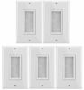 Picture of Fosmon 1-Gang Wall Plate (5 Pack), Brush Style Opening Passthrough Low Voltage Cable Plate in-Wall Installation for Speaker Wires, Coaxial Cables, HDMI Cables, or Network/Phone Cables