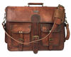 Picture of DHK 18 Inch Vintage Handmade Leather Messenger Bag Laptop Briefcase Computer Satchel bag For Men (DARK BROWN)