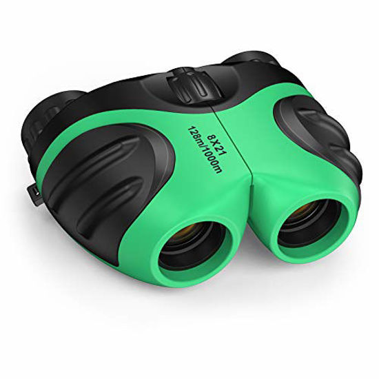 Picture of LET'S GO! Binoculars for Kids Outdoor Toys for 3-12 Years Old Kids, 8X21 High Resolution Compact Waterproof Bird Watching Foldable Binocular Perfect for Travel,Camping,Hiking,Birthday Xmas(Green)