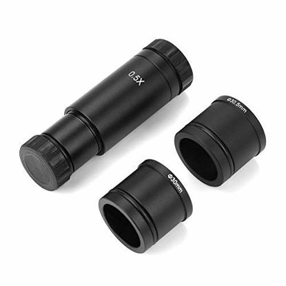 Picture of Microscope Adapter 0.5× C-Mount Lens Adapter Set, 23.2mm, 30mm and 30.5mm Ports for CCD Camera and Digital Eyepiece