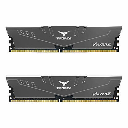 Picture of TEAMGROUP T-Force Vulcan Z DDR4 16GB Kit (2x8GB) 3200MHz (PC4-25600) CL16 Desktop Memory Module Ram (Gray) - TLZGD416G3200HC16CDC01