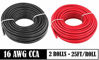 Picture of 16 AWG (True American Wire Ga) CCA Copper Clad Aluminum Primary Wire. 25 ft Red & 25 ft Black Bundle. For Car Audio Speaker Amplifier Remote Hook up Trailer wiring (Also Available in 14 & 18 Gauge)