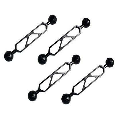 Picture of Pack of 4 Pieces Aluminum Alloy 6 Inch Dual Ball Arm for Underwater Photography Light Connection