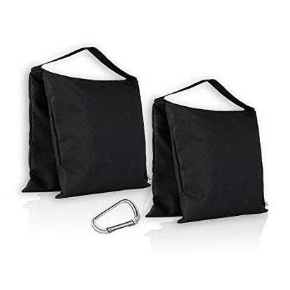 Picture of ESINGMILL Saddlebag Sand Bags for Photography Video Equipment, 2 Pack Super Heavy Duty Empty Sandbag Weight Bags for Photo Video Studio Stand, Light Stand Tripod and Jib Arm Mini Camera Crane