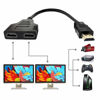 Picture of HDMI Splitter Adapter Cable - HDMI Splitter 1 in 2 Out/HDMI Male to Dual HDMI Female 1 to 2 Way for HDMI HD, LED, LCD, TV, Support Two TVs at The Same Time