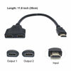 Picture of HDMI Splitter Adapter Cable - HDMI Splitter 1 in 2 Out/HDMI Male to Dual HDMI Female 1 to 2 Way for HDMI HD, LED, LCD, TV, Support Two TVs at The Same Time