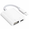 Picture of USB Camera Adapter,USB Female OTG Adapter Compatible with iPhone iPad,Portable USB Adapter for iPhone with Charging Port,iPad to USB Adapter No Application,Support Card Reader Plug and Play