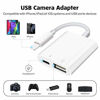 Picture of USB Camera Adapter,USB Female OTG Adapter Compatible with iPhone iPad,Portable USB Adapter for iPhone with Charging Port,iPad to USB Adapter No Application,Support Card Reader Plug and Play