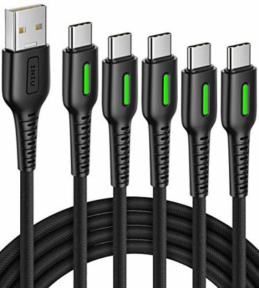 Picture of USB C Cable, [5 Pack 3.1A] QC 3.0 Fast Charging USB Type C Cable, INIU (3.3+3.3+6+6+10ft) Nylon Braided Phone Charger USB-C Cable for Samsung Galaxy S20 S10 S9 S8 Plus Note 10 LG Google Pixel Moto etc