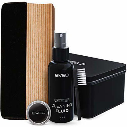 Picture of Record Cleaner - 4 in 1 Vinyl Record Cleaner Kit - Includes Ultra-Soft Velvet Brush, XL Cleaning Liquid, Brush Cleaner and Turntable Stylus Cleaning Gel - Vinyl Records Collection Cleaning Kits