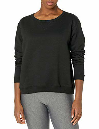 Picture of Hanes Women's V-Notch Pullover Fleece Sweatshirt, Ebony, Medium