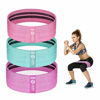 Picture of Te-Rich Resistance Bands for Legs and Butt, Fabric Workout Loop Bands, Set of 3 (Pink/Green/Purple)