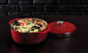 Picture of Lodge Enameled Cast Iron Dutch Oven With Stainless Steel Knob and Loop Handles, 6 Quart, Red