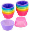 Picture of Amazon Basics Reusable Silicone Baking Cups, Pack of 24, 5.5 x 2.8 x 3.4, Multicolor