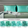 Picture of Bedsure Turquoise Satin Pillowcase for Hair and Skin, 2-Pack - Green Pillow Cases Standard Size (20x26 inches) - Satin Pillow Covers with Envelope Closure