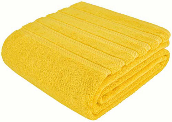 Picture of American Soft Linen Turkish Cotton Large, Jumbo Bath Towel 35x70 Premium & Luxury Towels for Bathroom, Maximum Softness & Absorbent Bath Sheet [Worth $34.95] - Canary Yellow