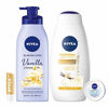 Picture of NIVEA Very Vanilla Self-Care Kit - 4 Piece Bundle with Body Lotion, Body Wash, Lip Balm, and Multipurpose Cream