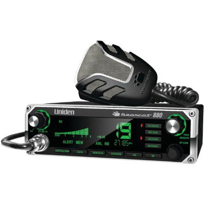 Picture of Uniden BEARCAT 880 CB Radio with 40 Channels and Large Easy-to-Read 7-Color LCD Display with Backlighting, Backlit Control Knobs/Buttons, NOAA Weather Alert, PA/CB Switch, and Wireless Mic Compatible