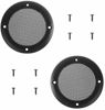 Picture of BCP 2pcs Screw Hole C to C 3-1/2inches Black Color Mesh Speaker Decorative Circle Subwoofer Grill Cover Guard Protector, Screw is Included