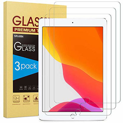Picture of SPARIN [3 Pack] Tempered Glass Screen Protector Compatible with iPad 8th Generation / iPad 7th Generation (10.2 inch)