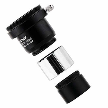 Picture of SVBONY 2X Barlow Lens 1.25 inch Doubles The Magnification Multi Coated Broadband Green Film with M42 Thread for Standard Telescope Eyepiece