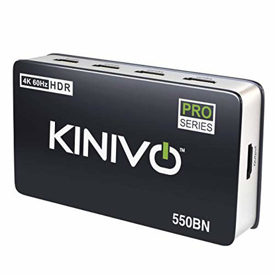 Picture of Kinivo 550BN 4K HDMI Switch with IR Wireless Remote (5 Port, 4K 60Hz HDR, HDMI 2.0, High Speed-18Gbps, Auto-Switching)