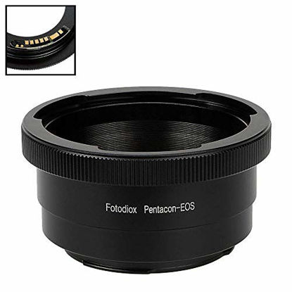 Picture of Fotodiox Lens Mount Adapter Compatible with Pentacon 6 (Kiev 66) SLR Lens to Canon EOS (EF, EF-S) Mount D/SLR Camera Body - with Gen10 Focus Confirmation Chip