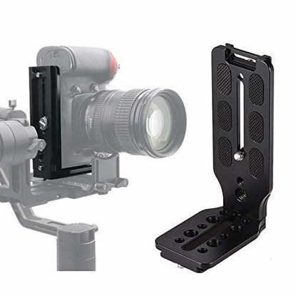 Picture of DSLR Camera L Bracket Quick Release Plate Vertical Video Shooting Universal L Bracket with 1/4 Inch Screw Arca Swiss for Manfrotto DJI Osmo Ronin Zhiyun Canon Nikon Sony DSLR Camera by WEIHE