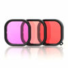 Picture of SOONSUN 3-Pack Dive Filter for GoPro Hero 8 Black Official Waterproof Protective Housing - Red, Light Red and Magenta Filter - Enhances Colors for Various Underwater Video and Photography Condition