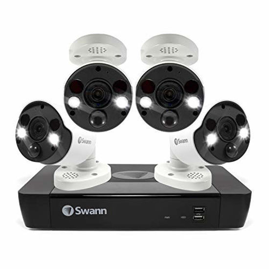 Picture of Swann Security Camera System CCTV, 4 Camera 8 Channels POE NVR 4K Ultra HD Video Surveillance, Weather-Proof for Indoor or Outdoor Use, SWNVK-886804FB