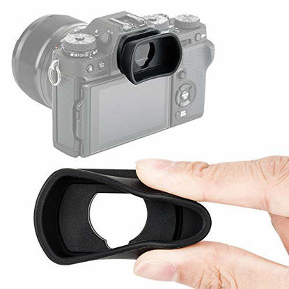 Picture of JJC KIWIFOTOS Ergonomic Long Camera Eyecup for Fuji GFX100 GFX-50S X-T1 X-T2 X-T3 X-H1, Eye Cup Eye Piece viewfinder compatible with Fujifilm GFX100 GFX50S XT1 XT2 XT3 XH1, Soft Silicone, 49.9X33.1x21