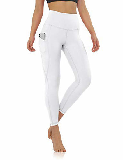 GetUSCart- ODODOS Women's 7/8 Yoga Leggings with Pockets, High Waisted  Workout Sports Running Tights Athletic Pants-Inseam 25, White, Large