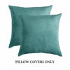 Picture of MIULEE Pack of 2 Velvet Soft Solid Decorative Square Throw Pillow Covers Set Cushion Case for Sofa Bedroom Car 16 x 16 Inch 40 x 40 cm Light Green