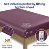 Picture of California Design Den Pure Cotton Sheets Full Size - Solid Mauve Plum Color 4 Piece Bedding Set, Soft 400 Thread Count Sateen Weave, Elasticized Deep Pocket Fits Low Profile Foam and Tall Mattresses