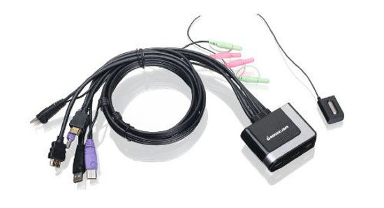 Picture of IOGEAR 2-Port HDMI Cable KVM Switch with Cables and Audio, GCS62HU, Black